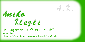 aniko klezli business card